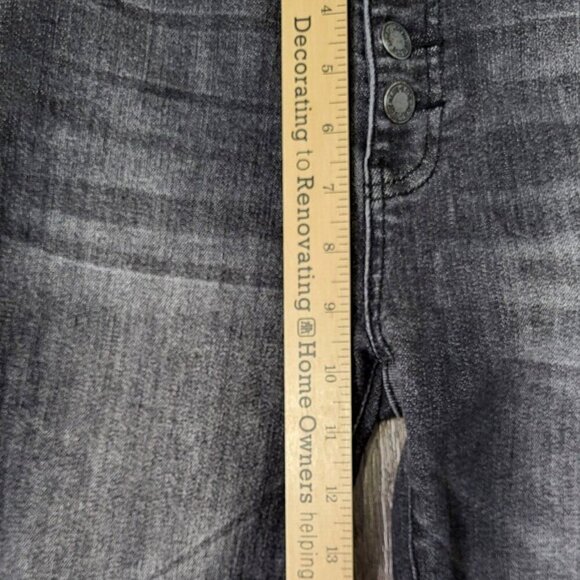 Judy Blue Women's Jeans 3/26 Black Denim Skinny Fit Distressed Button Fly - Picture 4 of 13